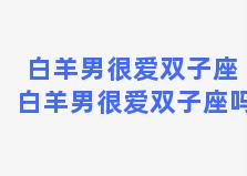 白羊男很爱双子座 白羊男很爱双子座吗